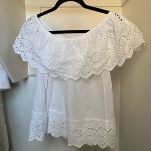 Francescas off the shoulder white boho top